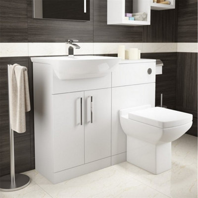 Bathroom 500mm WC Unit Set - White - (Innocent) Includes Squared Toilet Seat with Matching Pan