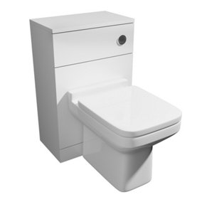 Bathroom 500mm WC Unit Set - White - (Innocent Trim) Includes Squared Toilet Seat with Matching Pan