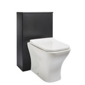 Bathroom 505MM WC UNIT - Matt Black - (Black Purity) - Brassware Not Included