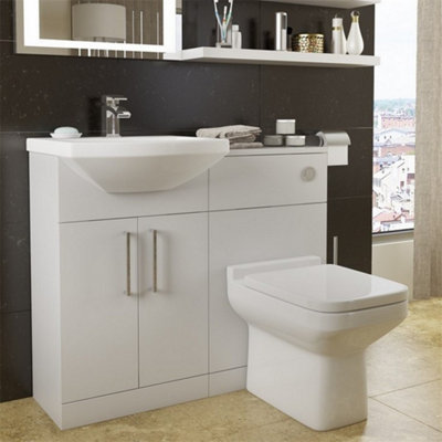 Bathroom 550mm Vanity Unit with Basin - White - (Innocent Trim) Brassware Not Included