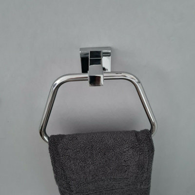 Bathroom Accessories Set Polished Chrome Finish Square Modern Concealed Fittings - 9