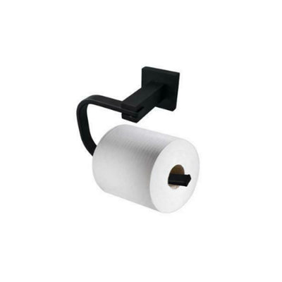 Bathroom Accessory Set Toilet Roll Holder & Soap Holder Black Dish & Holder