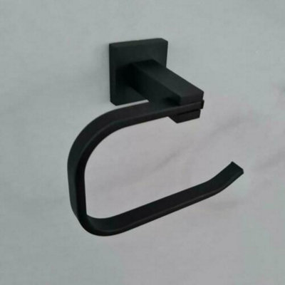 Bathroom Accessory Set Toilet Roll Holder & Soap Holder Black Dish & Holder - 5