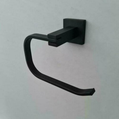 Bathroom Accessory Set Toilet Roll Holder & Soap Holder Black Dish & Holder - 7