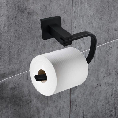 Bathroom Accessory Set Toilet Roll Holder & Soap Holder Black Dish & Holder - 8