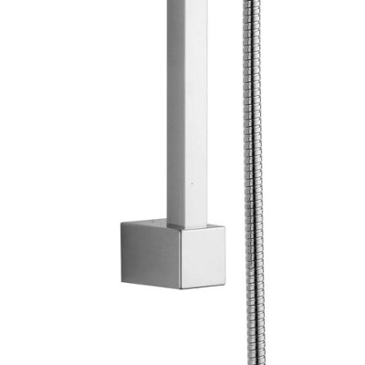 Bathroom Adjustable Chrome Shower Slider Riser Rail Kit with Modern Head
