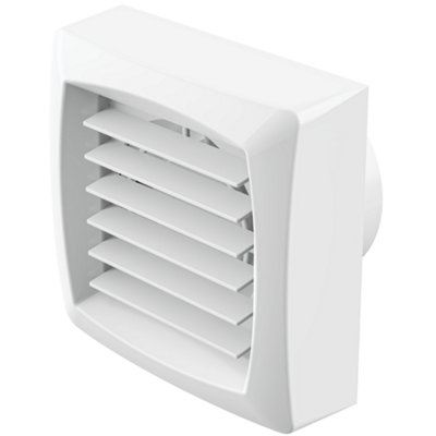 Bathroom Axial Extractor Fan with Automatic Shutter Seal & Electronic Timer - 100mm White