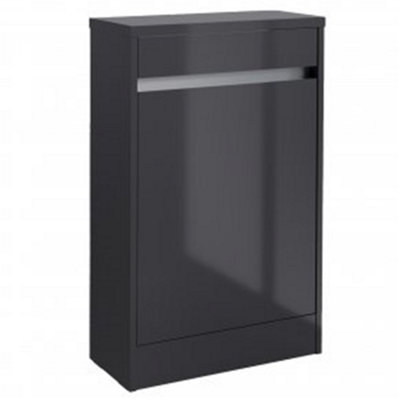 Bathroom Back to Wall Toilet WC Unit 494mm Wide - Storm Grey Gloss - (Urban)