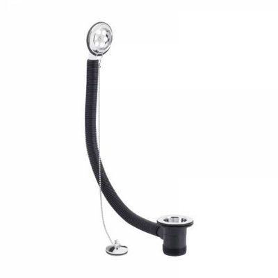 Bathroom Bath Combined Waste & Overflow with Plug Holder With Ball & Chain