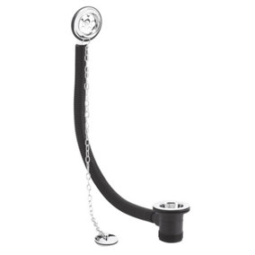 Bathroom Bath Combined Waste & Overflow with Plug Holder With Ball & Chain