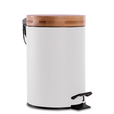 Bathroom Bin with Bamboo Lid 3L - M&W Price Comparisons | Compare The Build