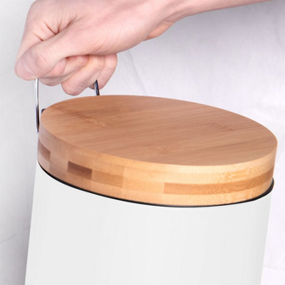 Bathroom Bin with Bamboo Lid 3L - M&W - 4