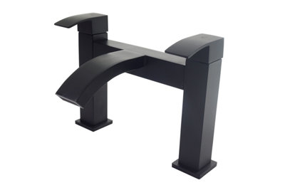 Bathroom Black Modern Waterfall Basin Mixer Bath Filler Tap