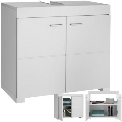 Bathroom Cabinet Idris - for sink attachment with 2 spacious compartments - white