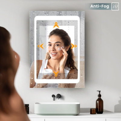 Bathroom Cabinet Mirror with LED Lights 50cm x 70cm