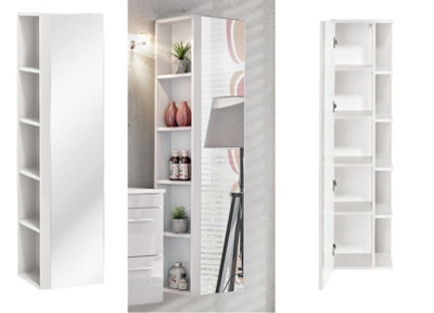 White gloss deals tall shelving unit