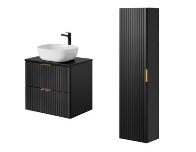Bathroom Cabinets Wall Hung Vanity with Basin Countertop 600mm Sink ...