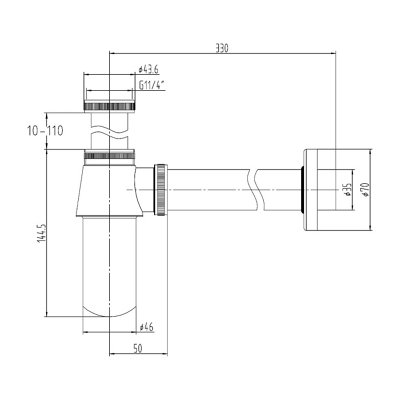 Bathroom Chrome Plated Standard Bottle Trap