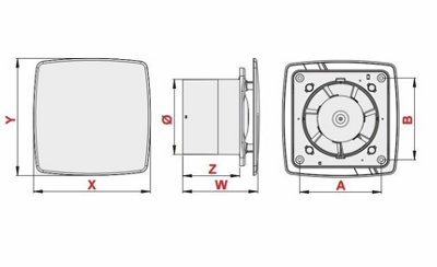 Bathroom Chrome Wave Extractor Fan 100mm Silver Front Panel