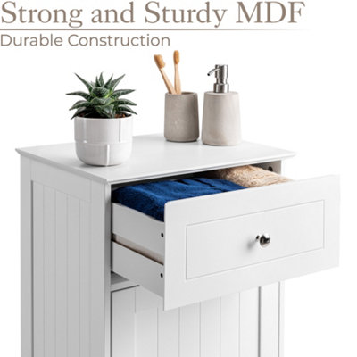 White wooden online bathroom drawers