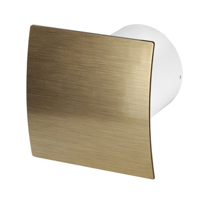 Bathroom Extractor Fan 100mm with Brushed Gold Front Panel | DIY at B&Q