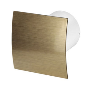 Bathroom Extractor Fan 100mm with Brushed Gold Front Panel