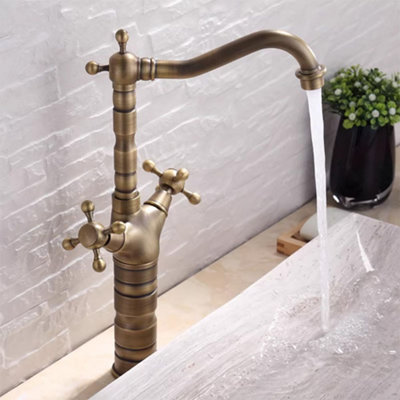 BATHROOM FAUCET REA RUSTICO HIGH GOLD, BRASS