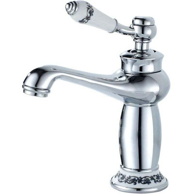 Bathroom faucet single lever sink mixer tap ceramic floral dration ...