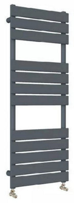 Bathroom Flat Panel Anthracite 1200mm x 450mm Heated Towel Radiator