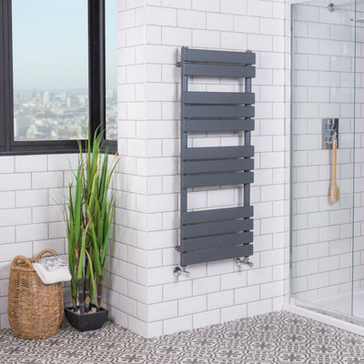 Bathroom Flat Panel Heated Towel Rail Radiator - 120cm x 50cm
