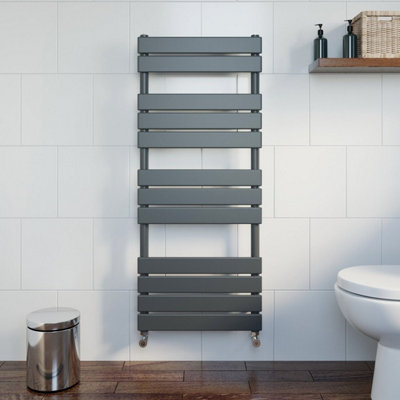 Bathroom Flat Panel Heated Towel Rail Radiator - 120cm x 50cm