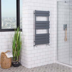 Bathroom Flat Panel Heated Towel Rail Radiator - 95cm x 50cm