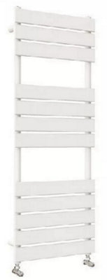 Bathroom Flat Panel White 1200mm x 450mm Heated Towel Radiator