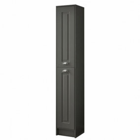 Bathroom Floor Standing 2-Door Side Tall Unit 300mm Wide - Matt Grey - (Aberdeen)