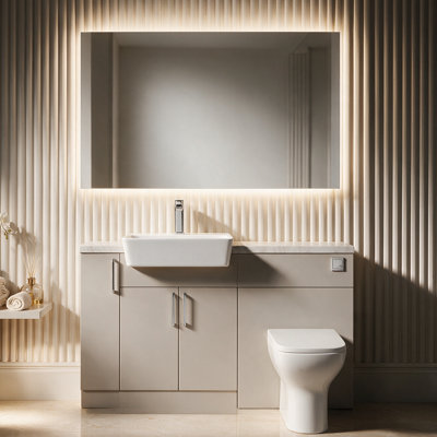 Bathroom Furniture Set 1400mm - Fitted Vanity Unit, Basin & Toilet ...