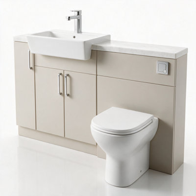 Bathroom Furniture Set 1400mm - Fitted Vanity Unit, Basin & Toilet ...
