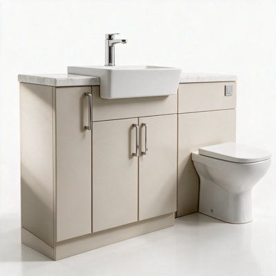 Bathroom Furniture Set 1400mm - Fitted Vanity Unit, Basin & Toilet ...