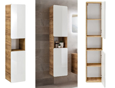 Bathroom Furniture Set Vanity Sink Unit Wall Cabinet Tallboy White Gloss Oak Arub