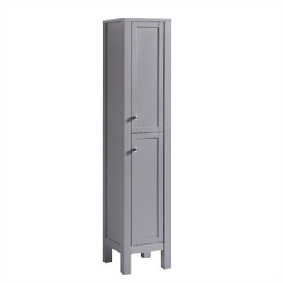 Bathroom Furniture Tall Modern Cabinet Storage Unit 1600mm Matte Grey