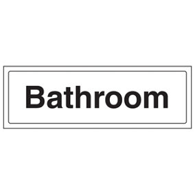 Bathroom - General Door & Wall Sign - Rigid Plastic - 300x100mm (x3)