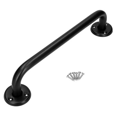 KSITEX Upgrade Shower Handle, Grab Bar For Bathtubs And Showers For Elderly Wall Mount Heavy Duty Strong Suction Cup With Patches Support 200lb 16inch Silver