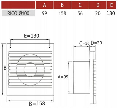 Bathroom/kitchen extractor fan 100mm/120mm model with a timer and humidity switch (100mm) - 3