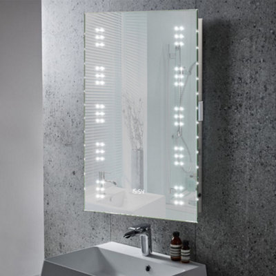 Bathroom LED Mirror Bedroom Vanity Mirror Dimmable Anti Fog Wall Mounted 50 x 70cm