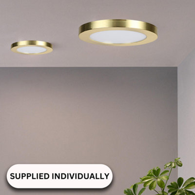 Bathroom Lighting Wall and Ceiling Light 6W IP44 - Satin Brass