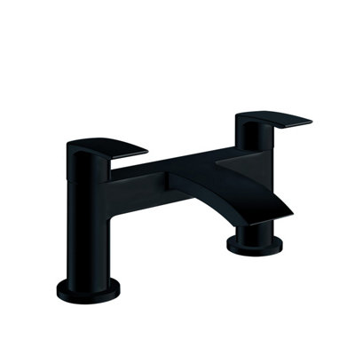 Bathroom Luxury Matt Black Deck Mounted Bath Filler Tap