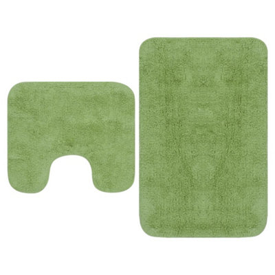 Bathroom Mat Set 2 Pieces Fabric Green | DIY at B&Q