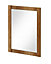 Bathroom Mirror 600mm Wall Mounted Rectangular 60cm Oak Effect Frame Oak Classic