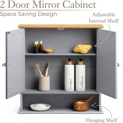 Bamboo bathroom store mirror cabinet