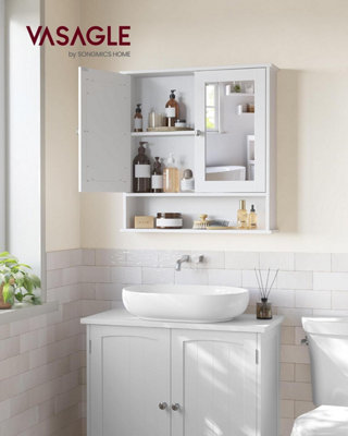Bathroom Mirror Cabinet Storage Cupboard Wall-Mounted Storage Unit ...