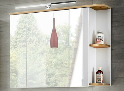 Bathroom Mirror Cabinet with LED Light Wall Shelf Storage Unit 940mm ...